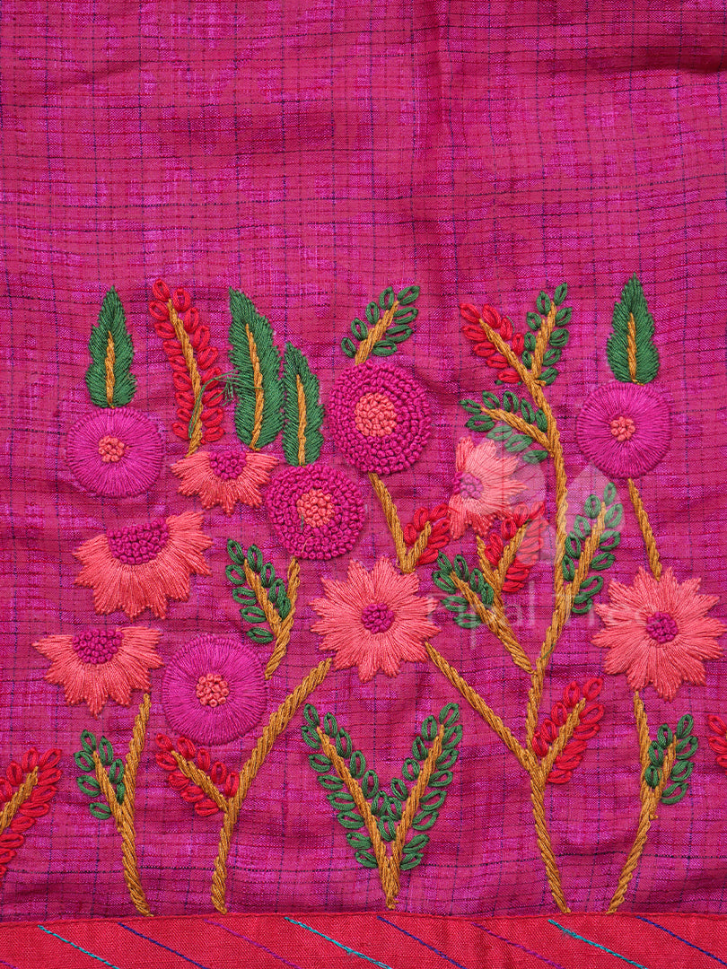 Pink Tussar Fabric