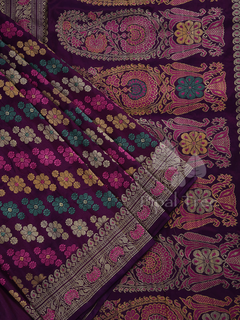 Purple Banaras Baluchari Revival