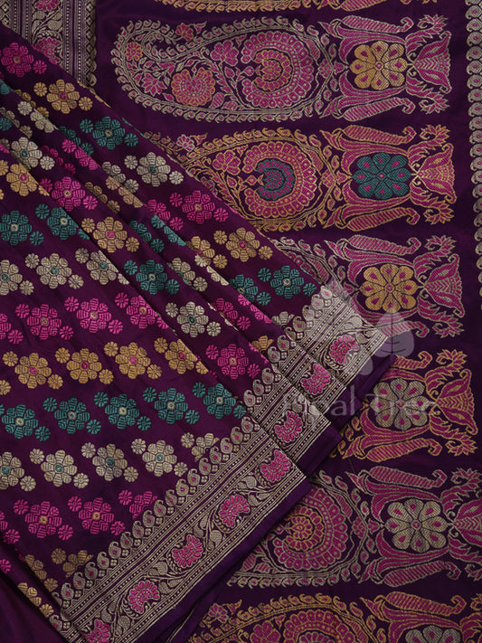 Purple Banaras Baluchari Revival