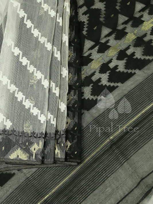 Dhakai Jamdani Partly in Black&White