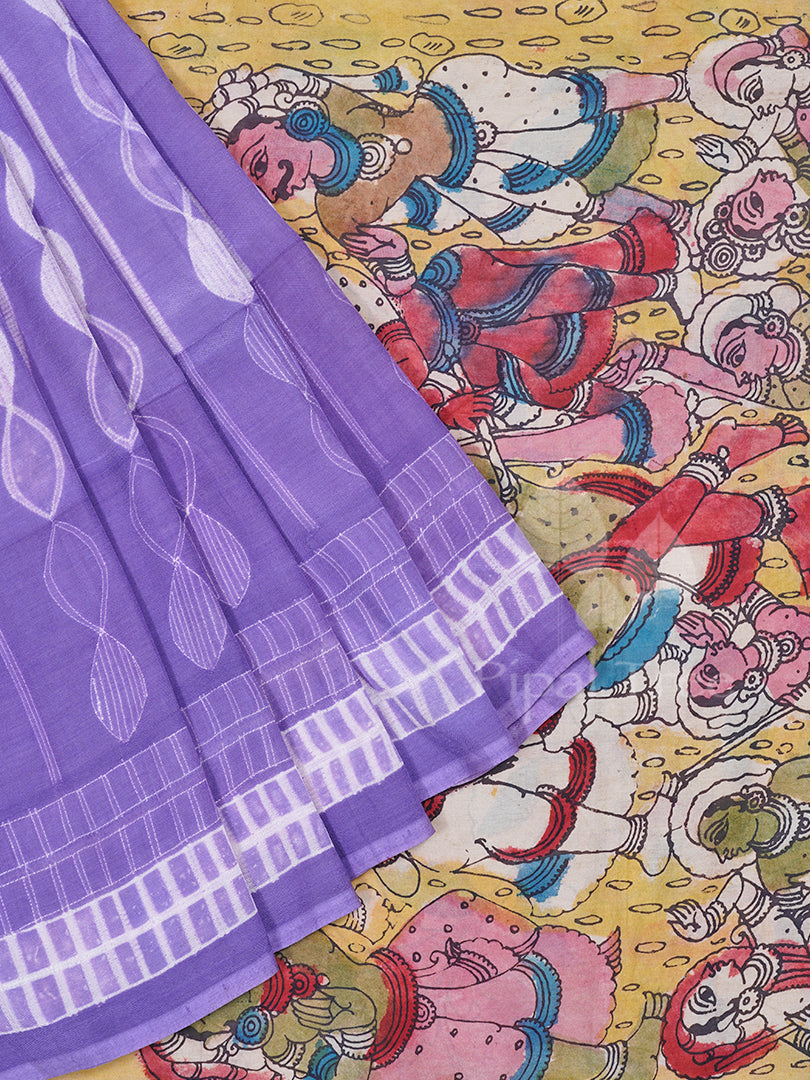 Purple Modal Silk Shibori Kalamkari