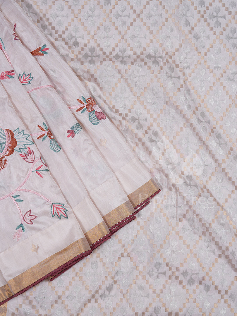 Cream Coloured Uppada Embroidery