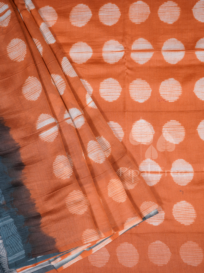 orange and grey shibori maheshwari