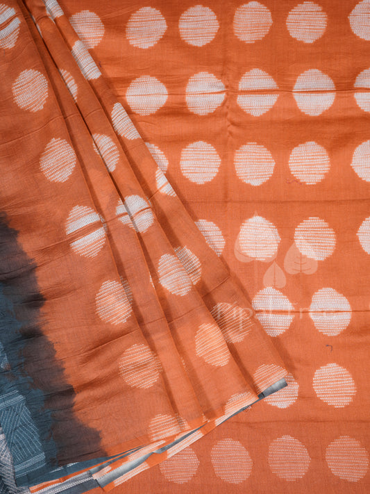 orange and grey shibori maheshwari
