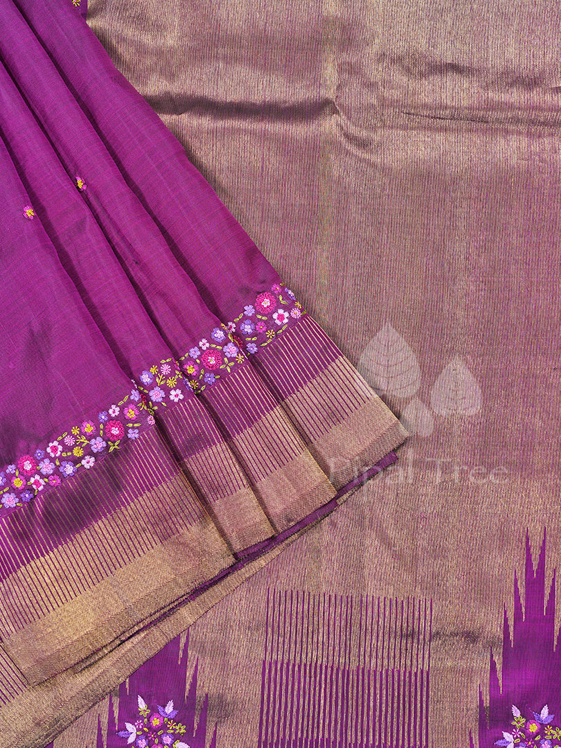 Purple Kanchi Embroidery