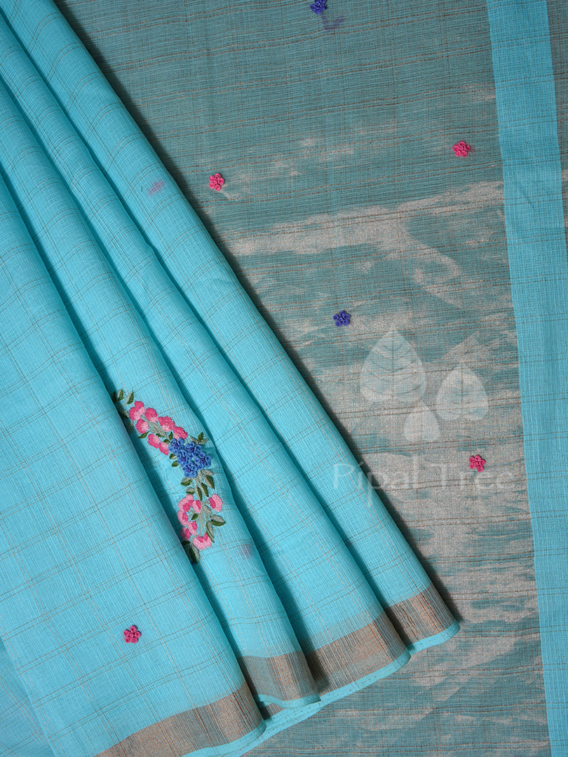 Blue kota With Embroidery