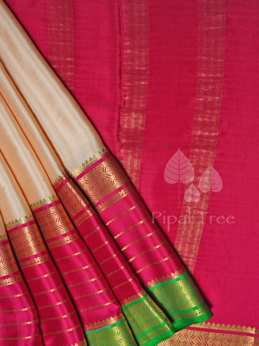 Cream Coloured Mysore crepe