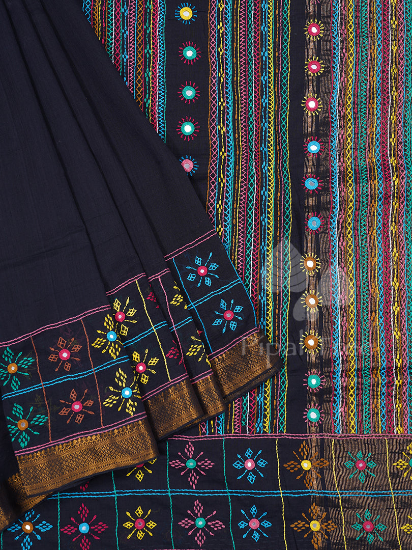 Black Cotton Lambani Embroidery
