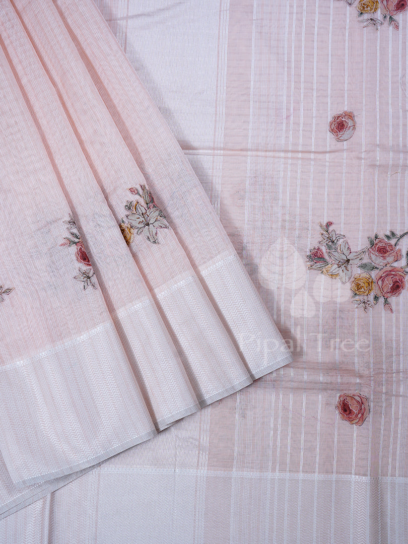 Pale Peach Applique Embroidery