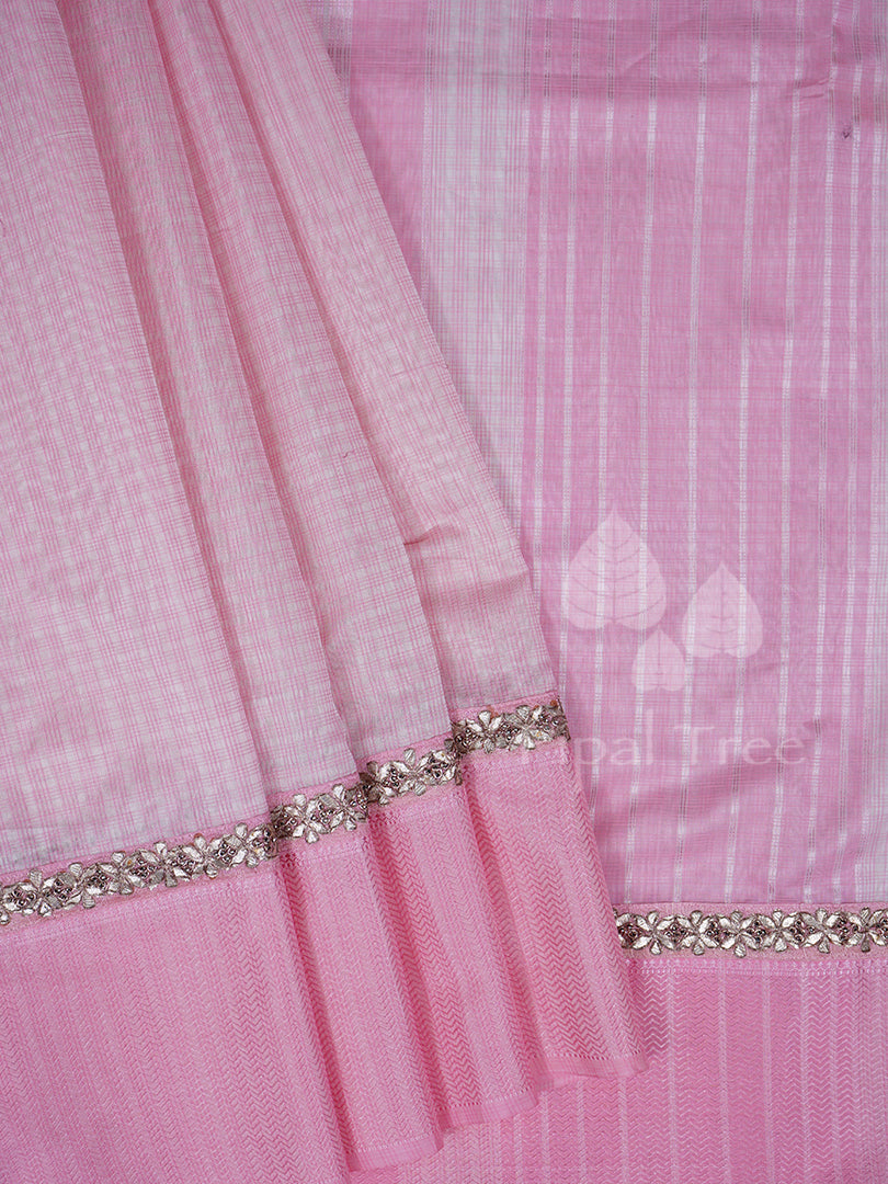 Pink Maheshwari Gota Border