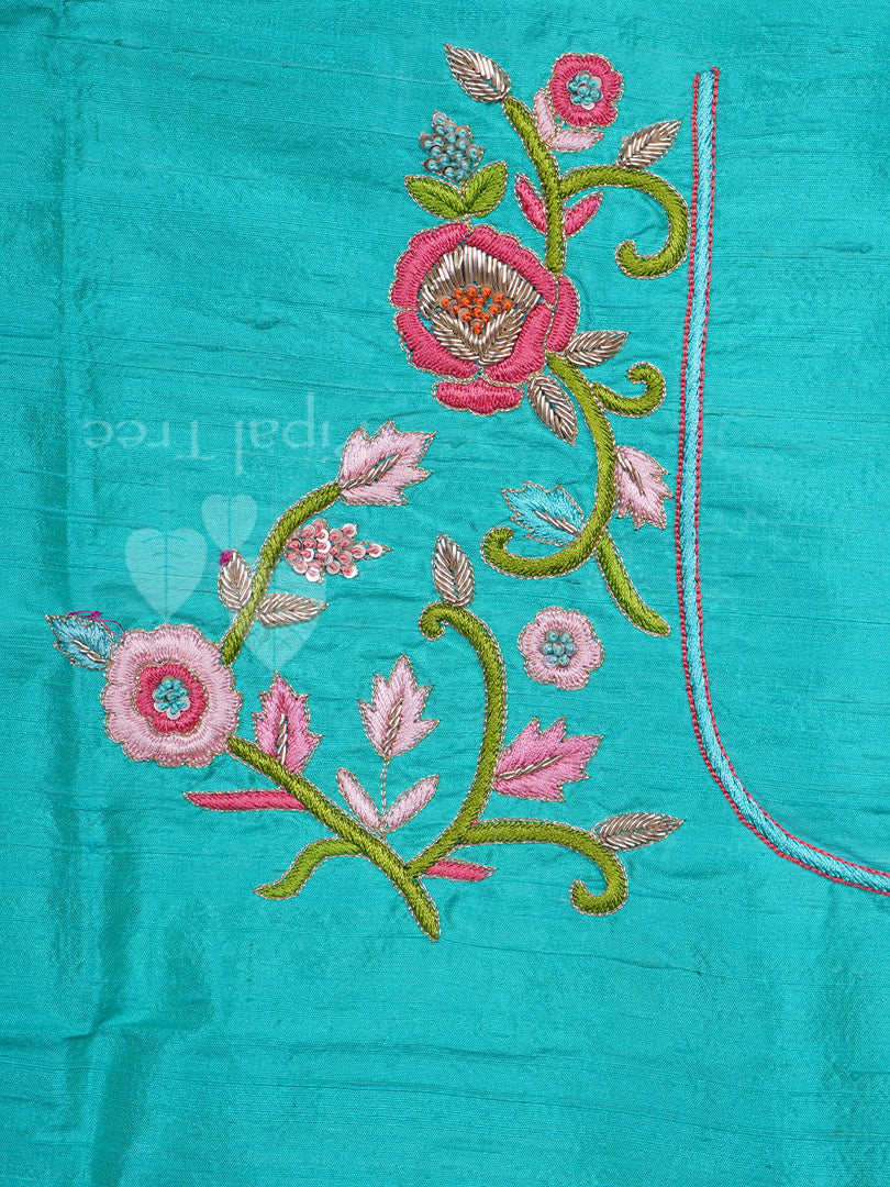 Sea Green Raw Silk