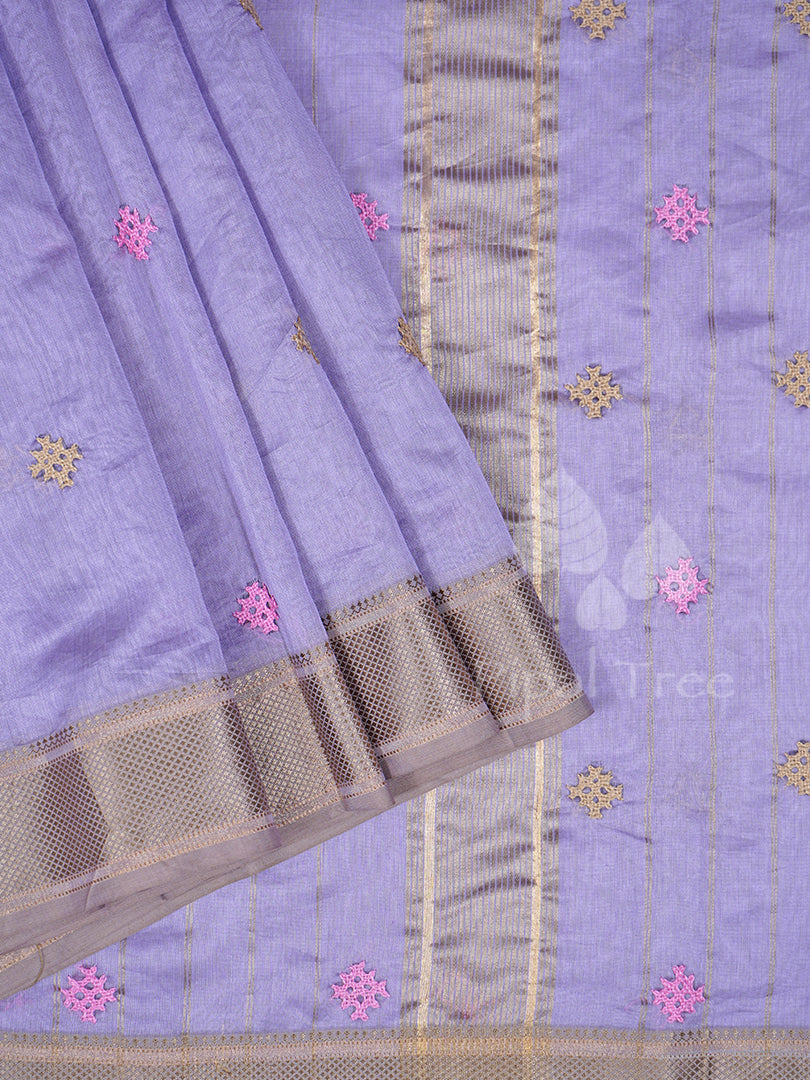 Lavender Maheshwari Kutch Embroidery