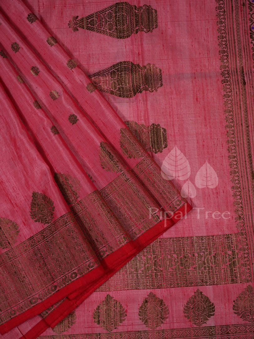 Red Pink Raw Silk