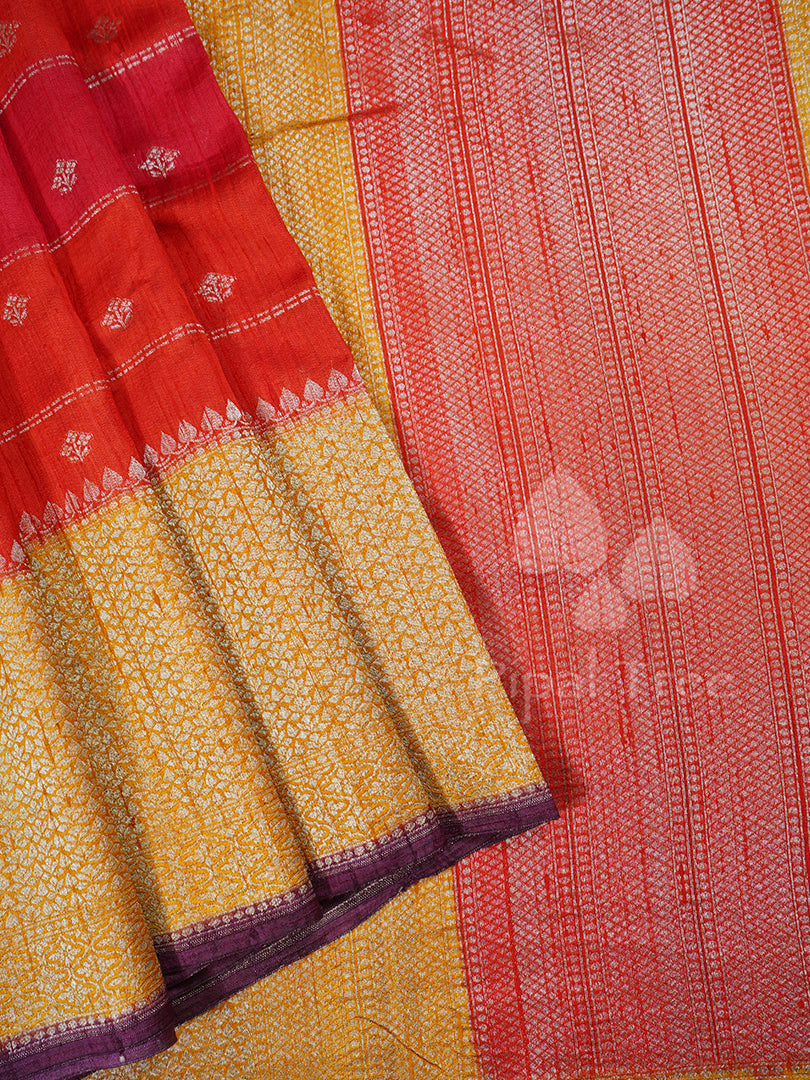 Red Raw Silk Banaras