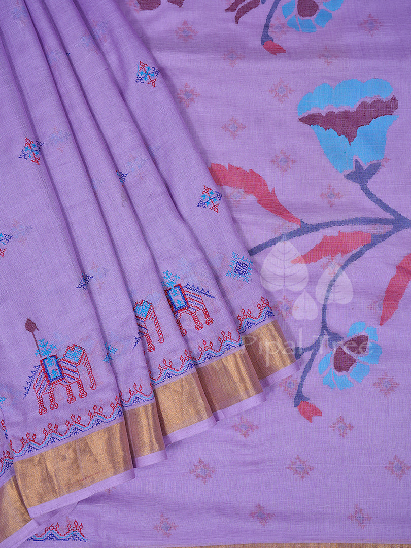 Pallu Jamdaani Khadi Cotton