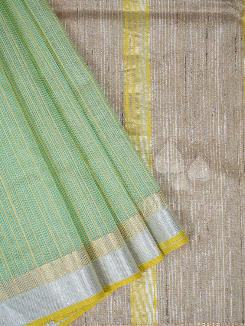 Green Silk Cotton Applque Embroidery