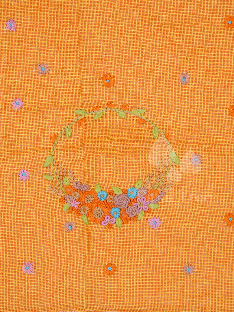 orange yellow linen fabric
