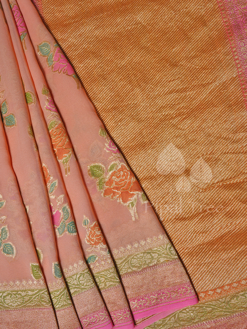 peach banaras georgette