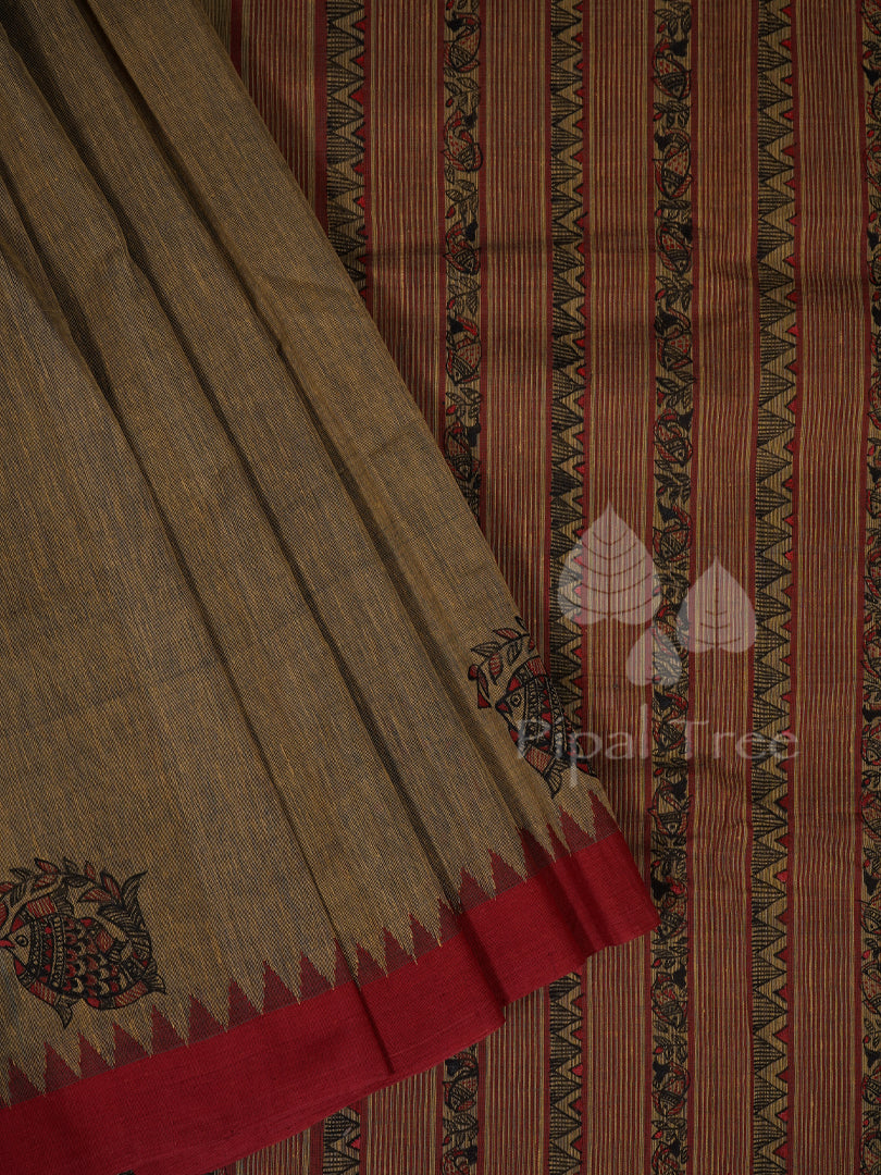 natural dye khadi madhubani hand painted