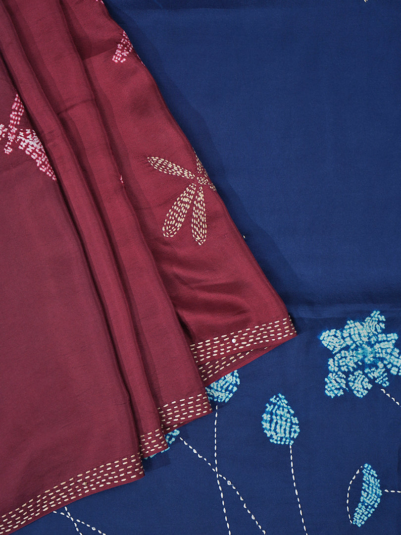 Indigo Maroon Shibori