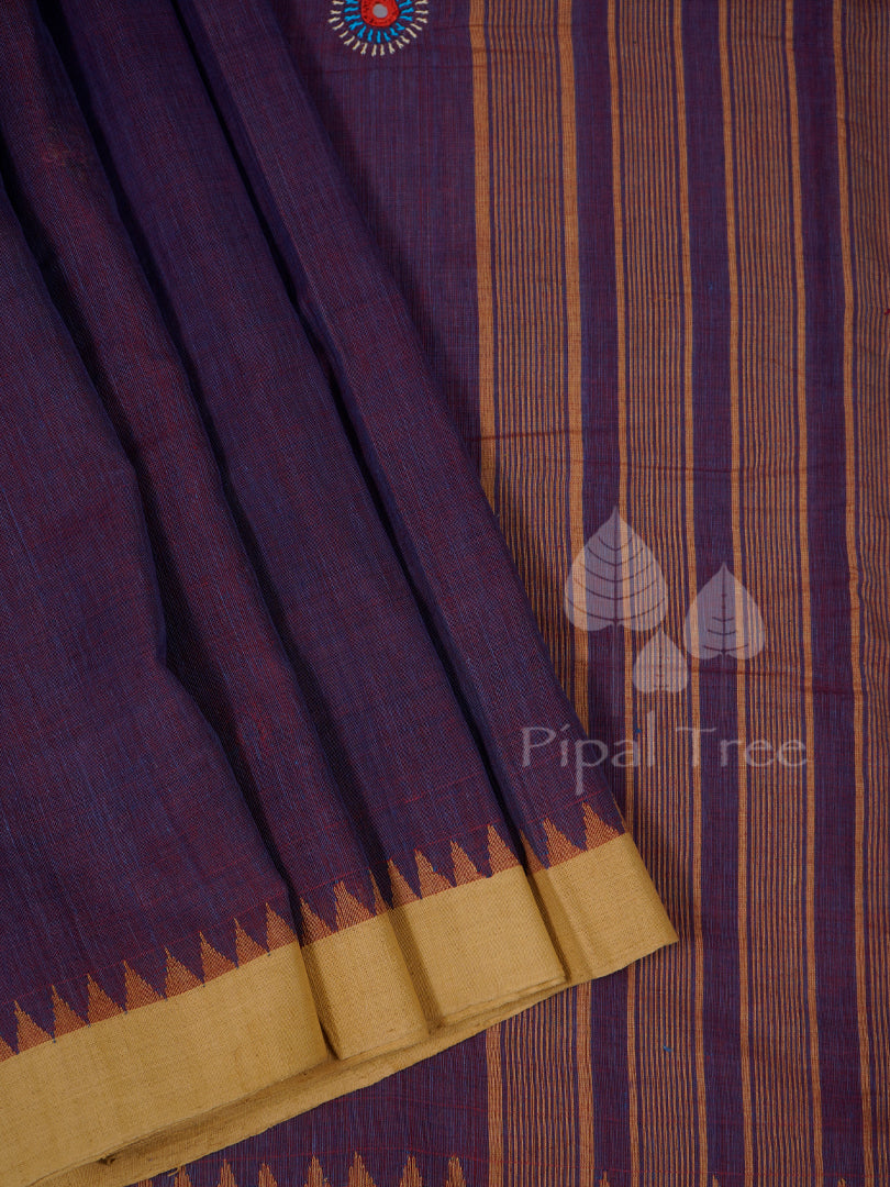 Purple Natural Dyed Khadi Lambani Embroidery