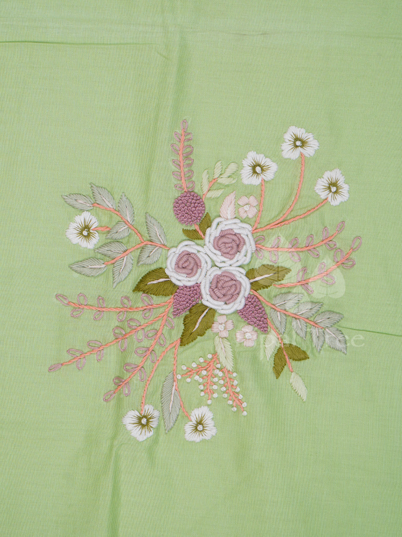 Green Cotton Bis Motif Fabric