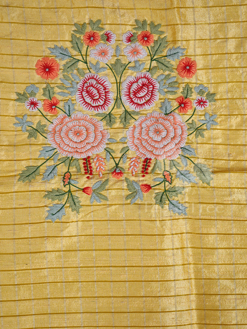 Yellow Raw Silk Checks