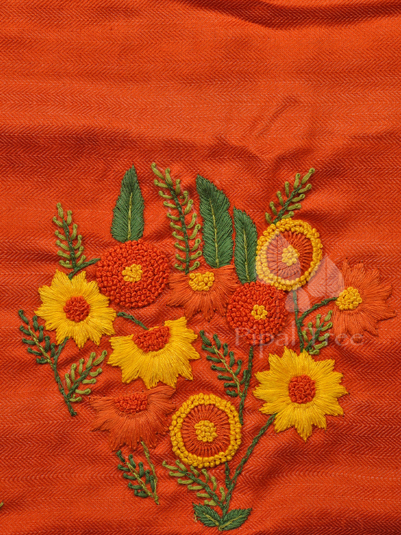 Orange Tussar Fabric