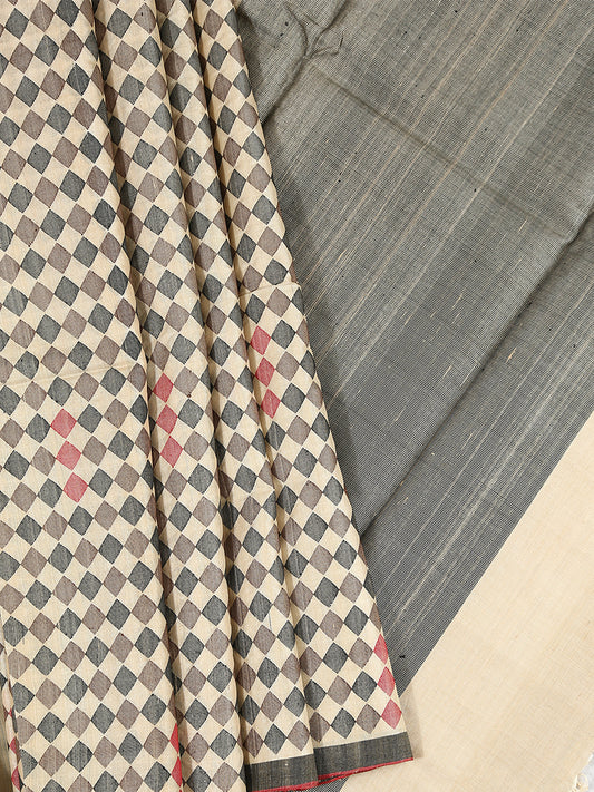 Moonga Tussar Cream all over weave