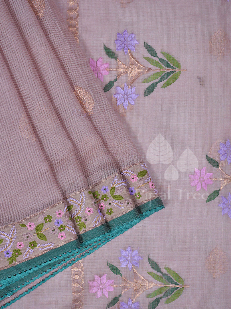 Apple Green Kanchi Kalamkari fabric by Piple Tree with traditional kalamkari patterns