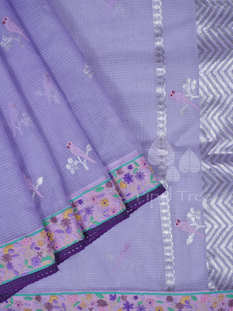 Purple Kota Embroidery saree by Piple Tree