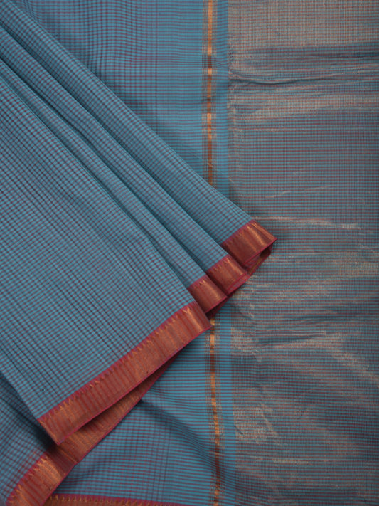 Blue Mangalgiri Cotton Missing Checks