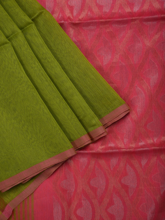 Silk Linen Green & Pink