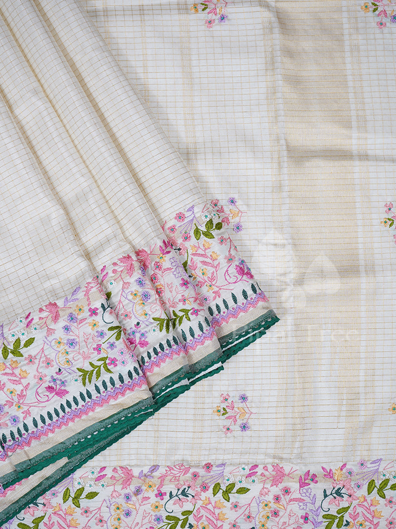 White Kanchi Embroidery by Piple Tree