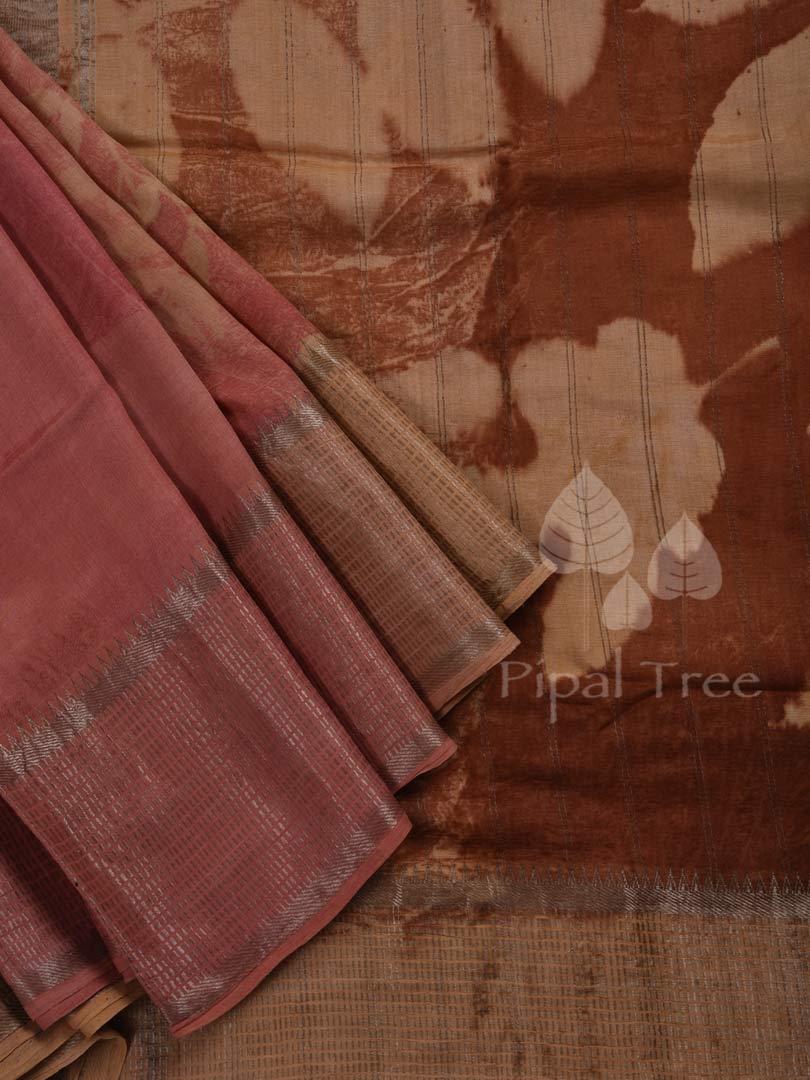 Eco Printed Mangalgiri saree by Piple Tree with natural prints