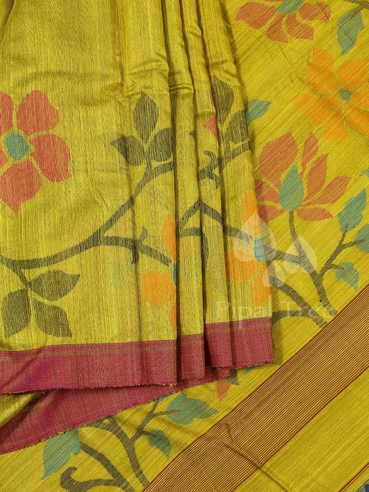 Matka Silk in green with all over jamdani weave