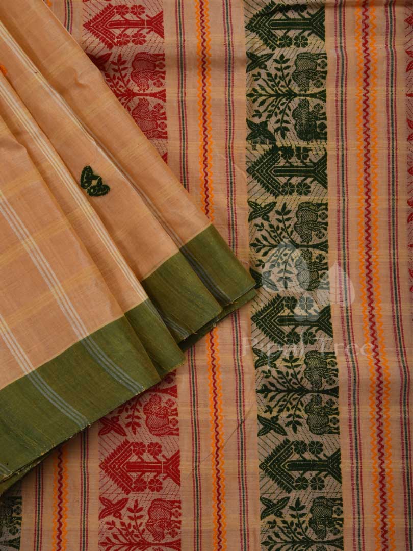Beige Assam Cotton Kaziranga Motifs