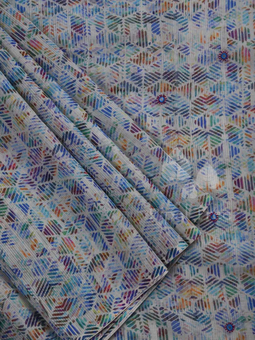 Blue Maheshwari Printed
