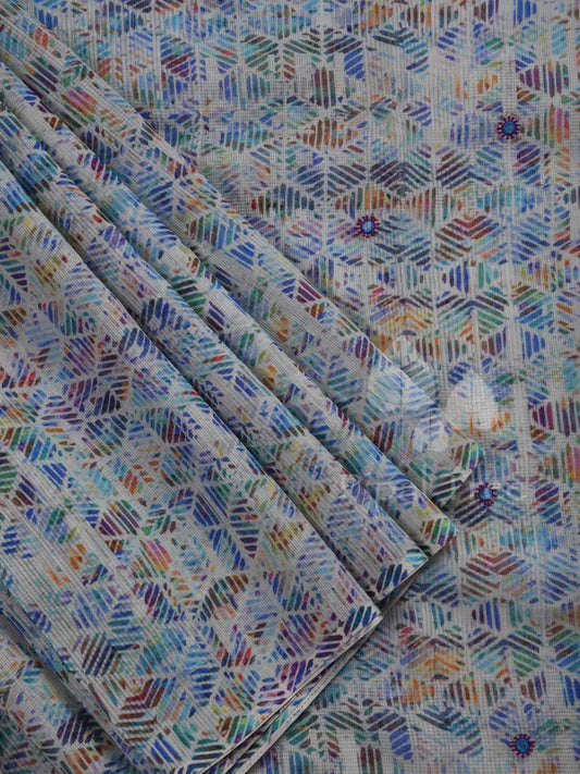 Blue Maheshwari Printed