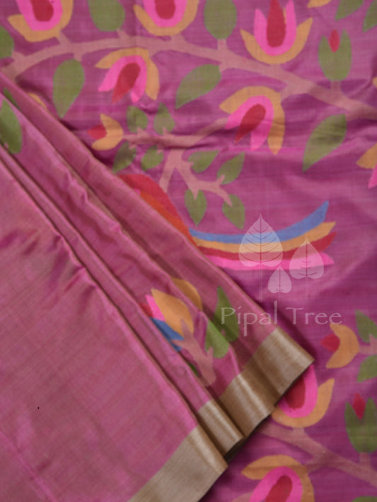 Pink Bengal Silk Jamdani