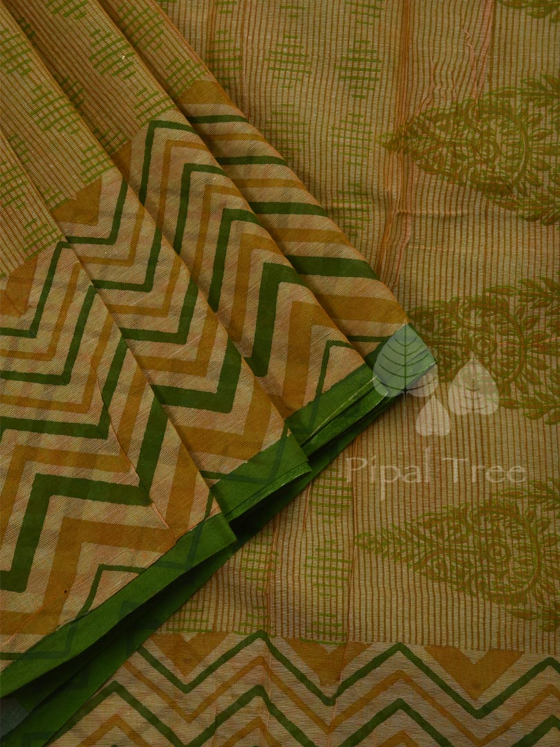 Mul Cotton Partly Printed saree by Piple Tree with delicate designs