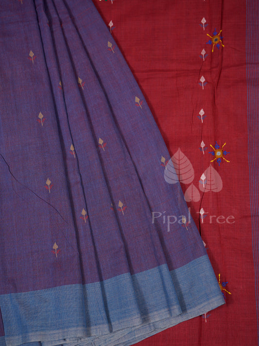 Purple Red Natural Dye Khadi Lambani Embroidery