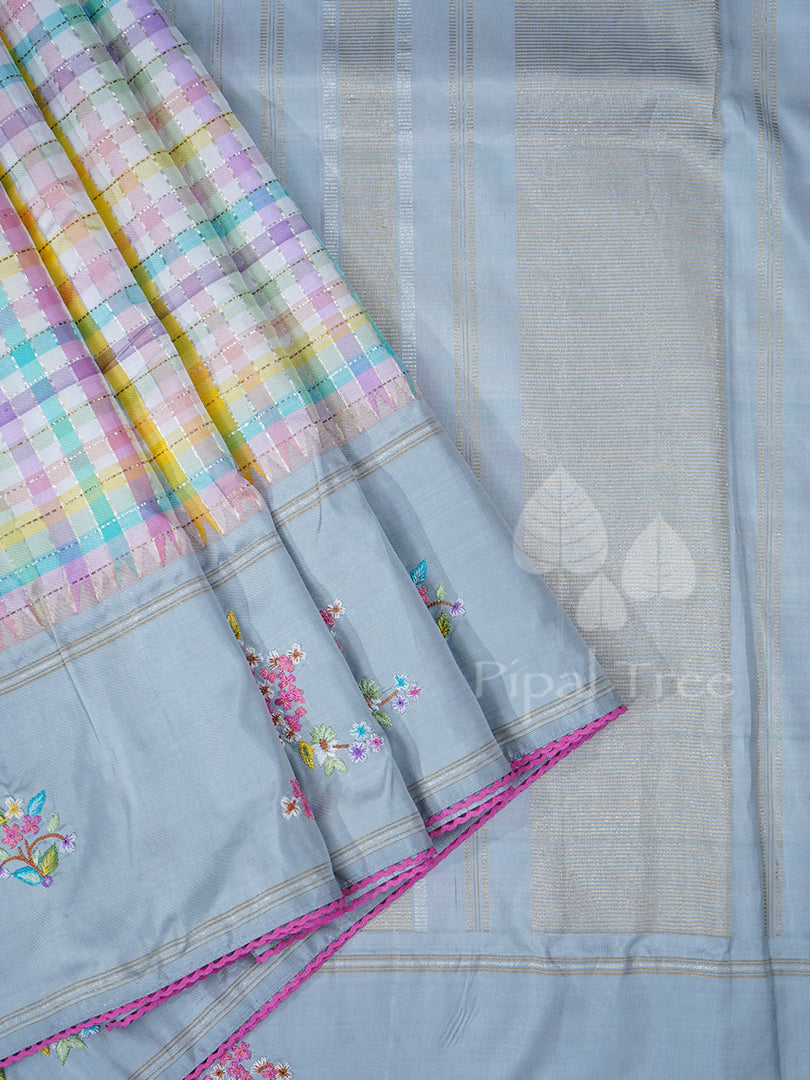 Grey Checks Kanchi
