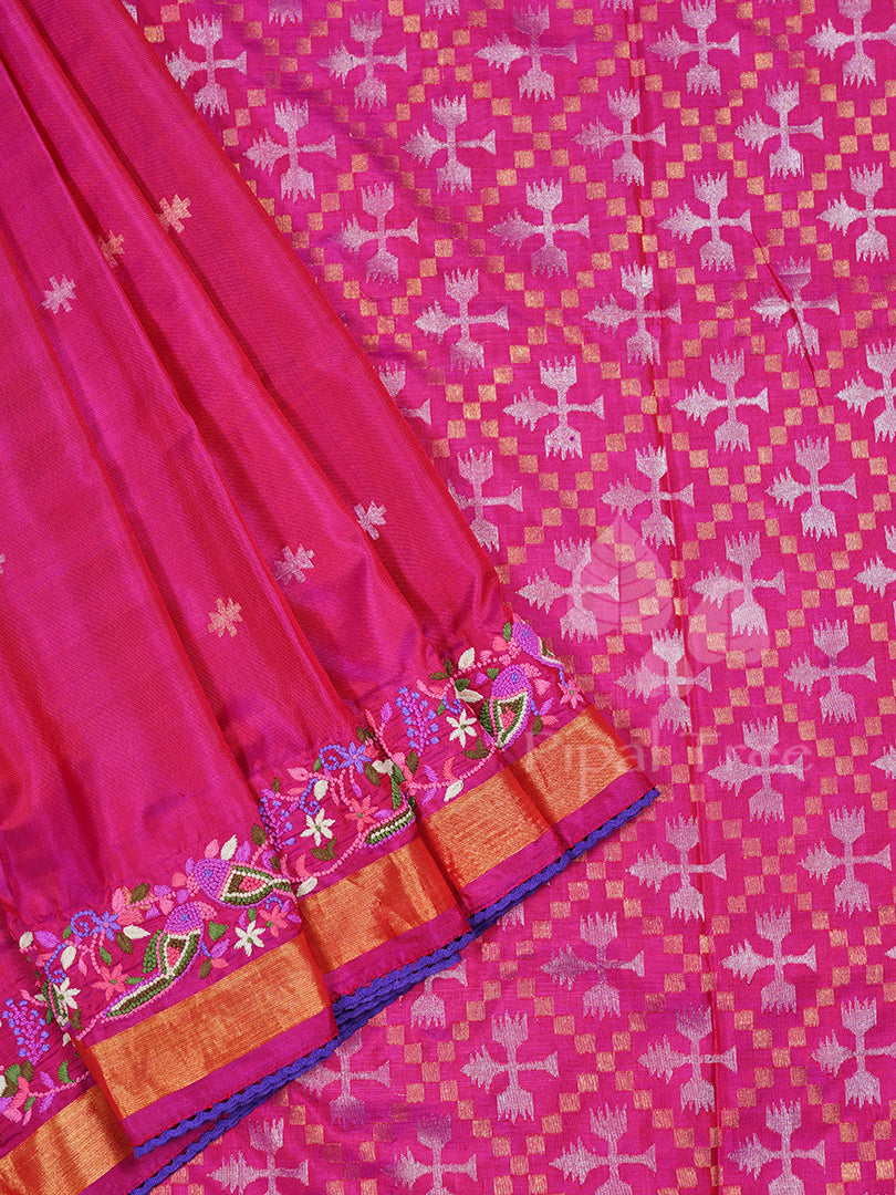 Pink Uppada Embroidery