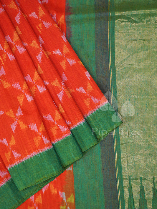 Linen Ikkat Orange