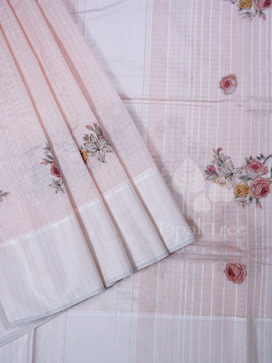 Pale Peach Applique Embroidery