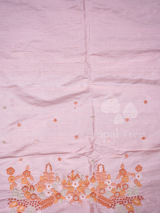 Peach Raw Silk Fabric