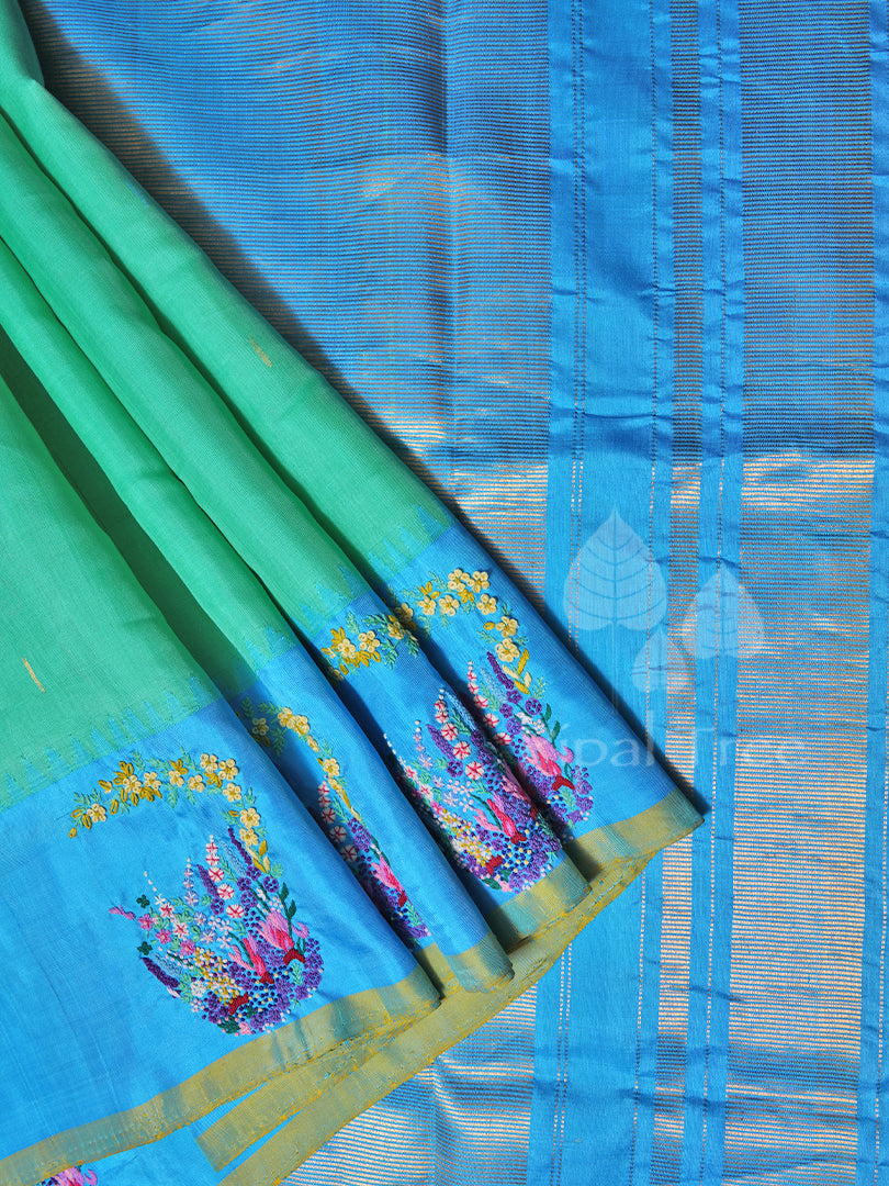 Blue Gadwal Silk SareeBlue Gadwal Silk Saree