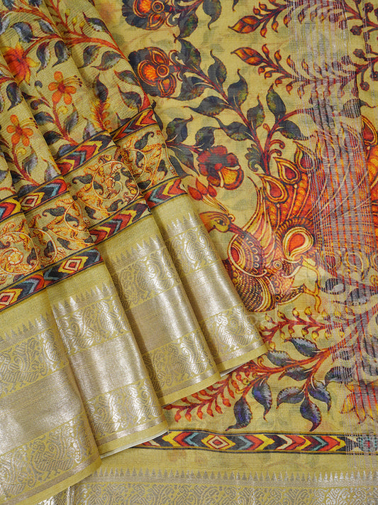 Silk Cotton Digital Print Yellow
