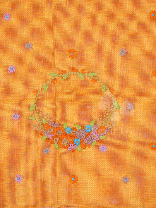 orange yellow linen fabric